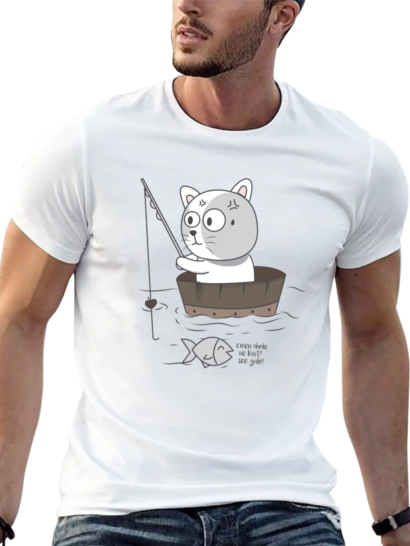 Funny Cat Fishing T-Shirt