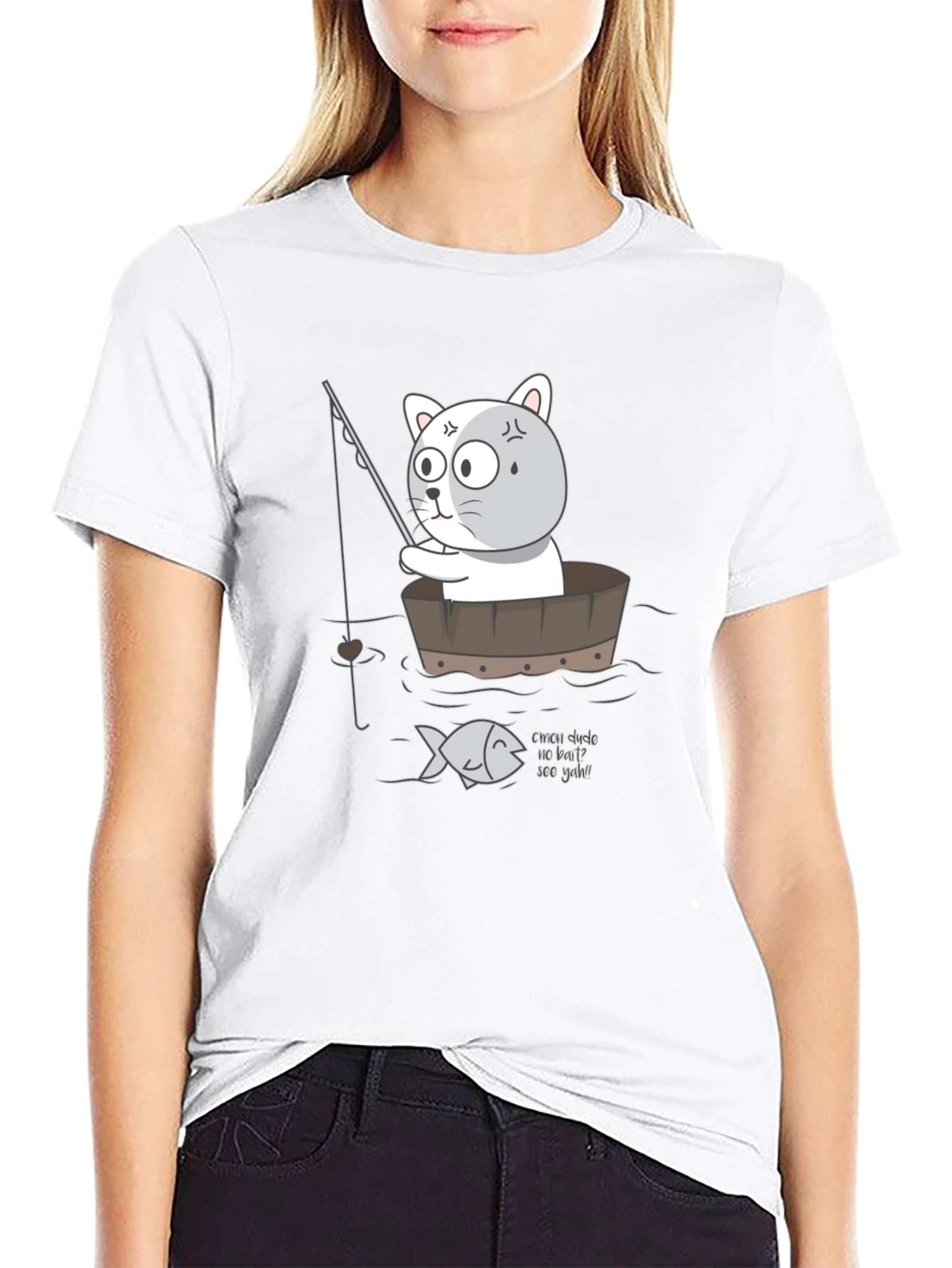 Funny Cat Fishing T-Shirt