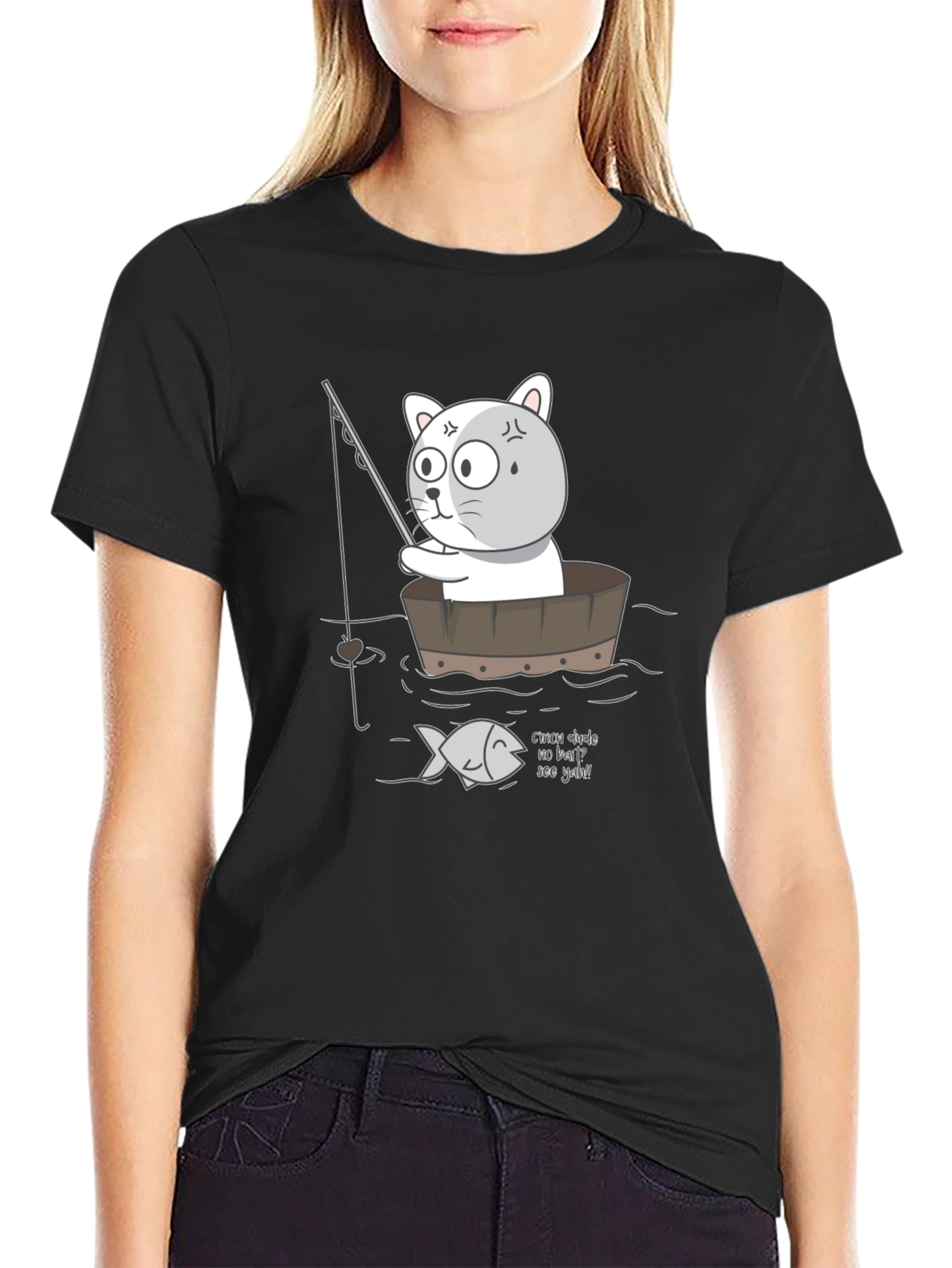 Funny Cat Fishing T-Shirt