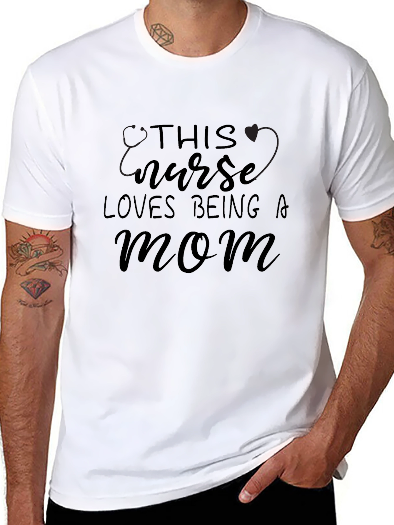 Nurse Mom Graphic T-Shirt - Black
