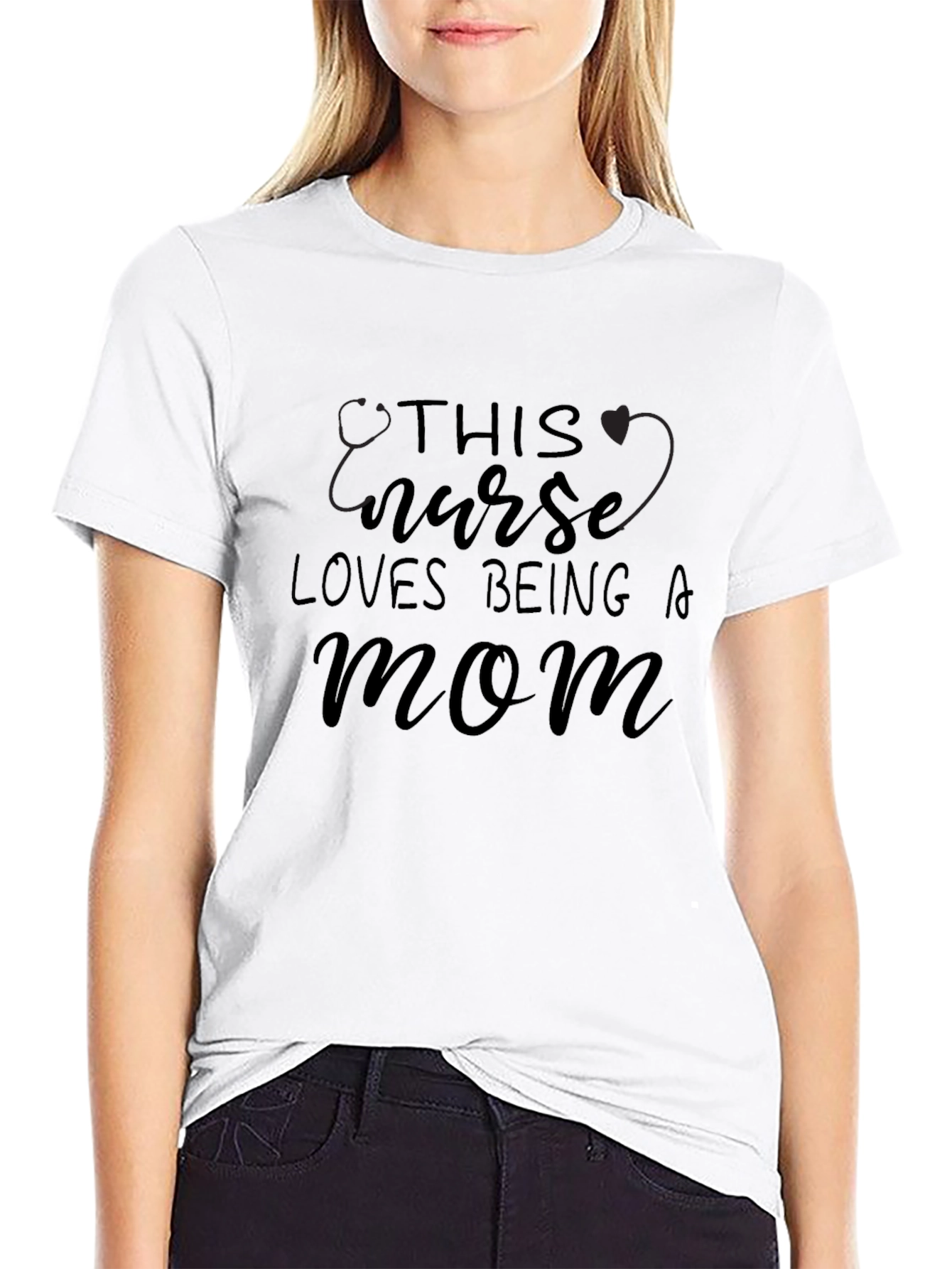 Nurse Mom Graphic T-Shirt - Black