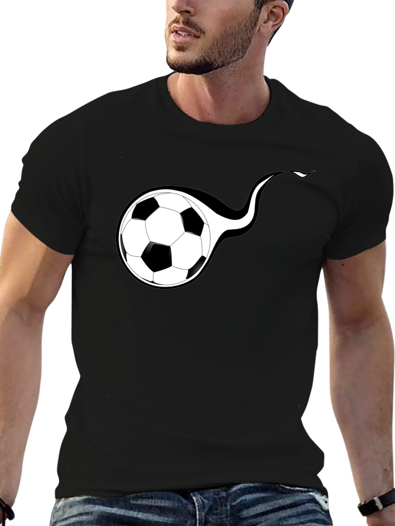 Soccer Ball Graphic Tee - Black