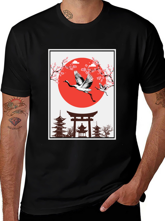 Crane Japanese Art T-Shirt