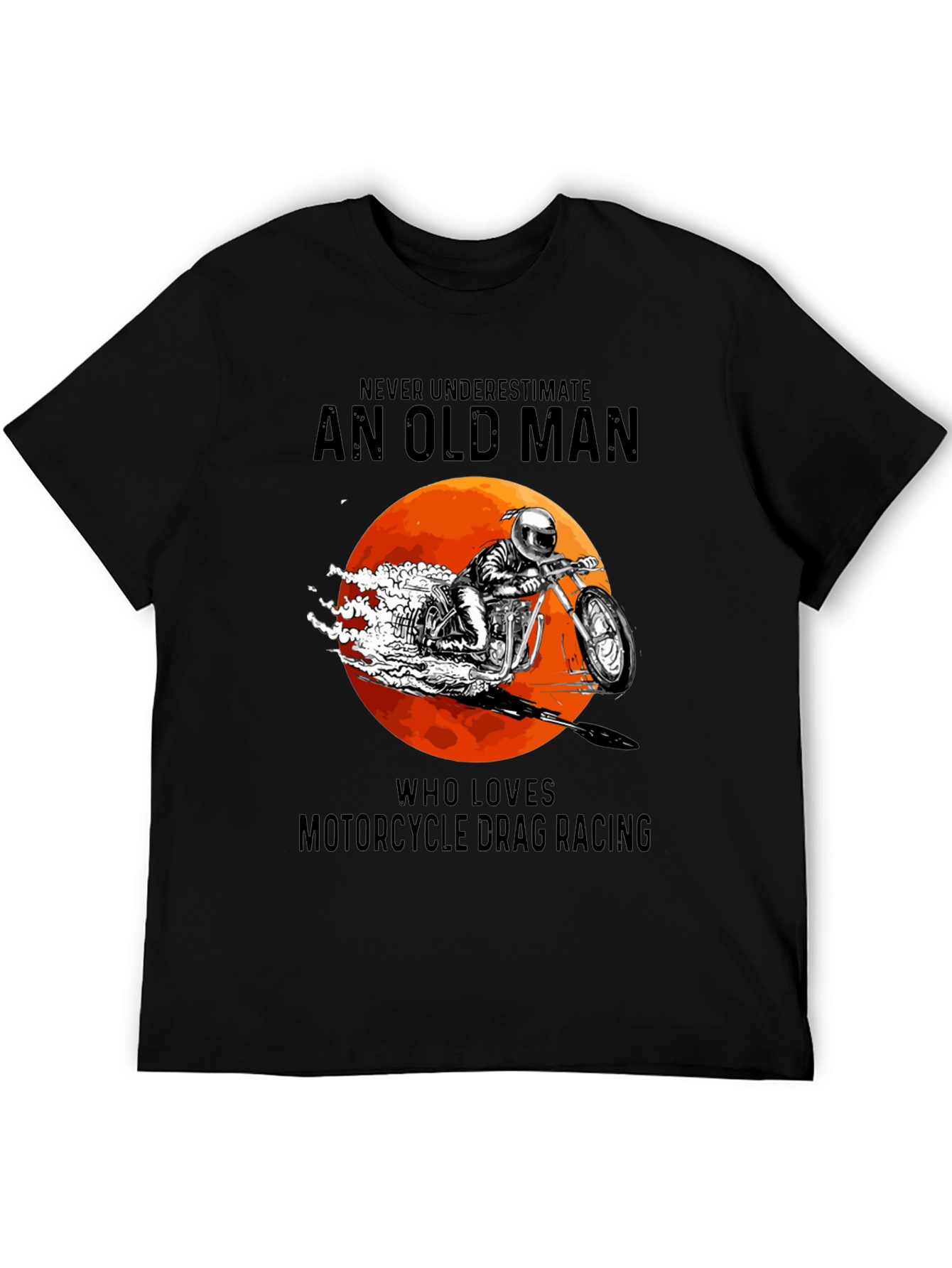 Old Man Motorcycle Drag Racing Graphic Tee