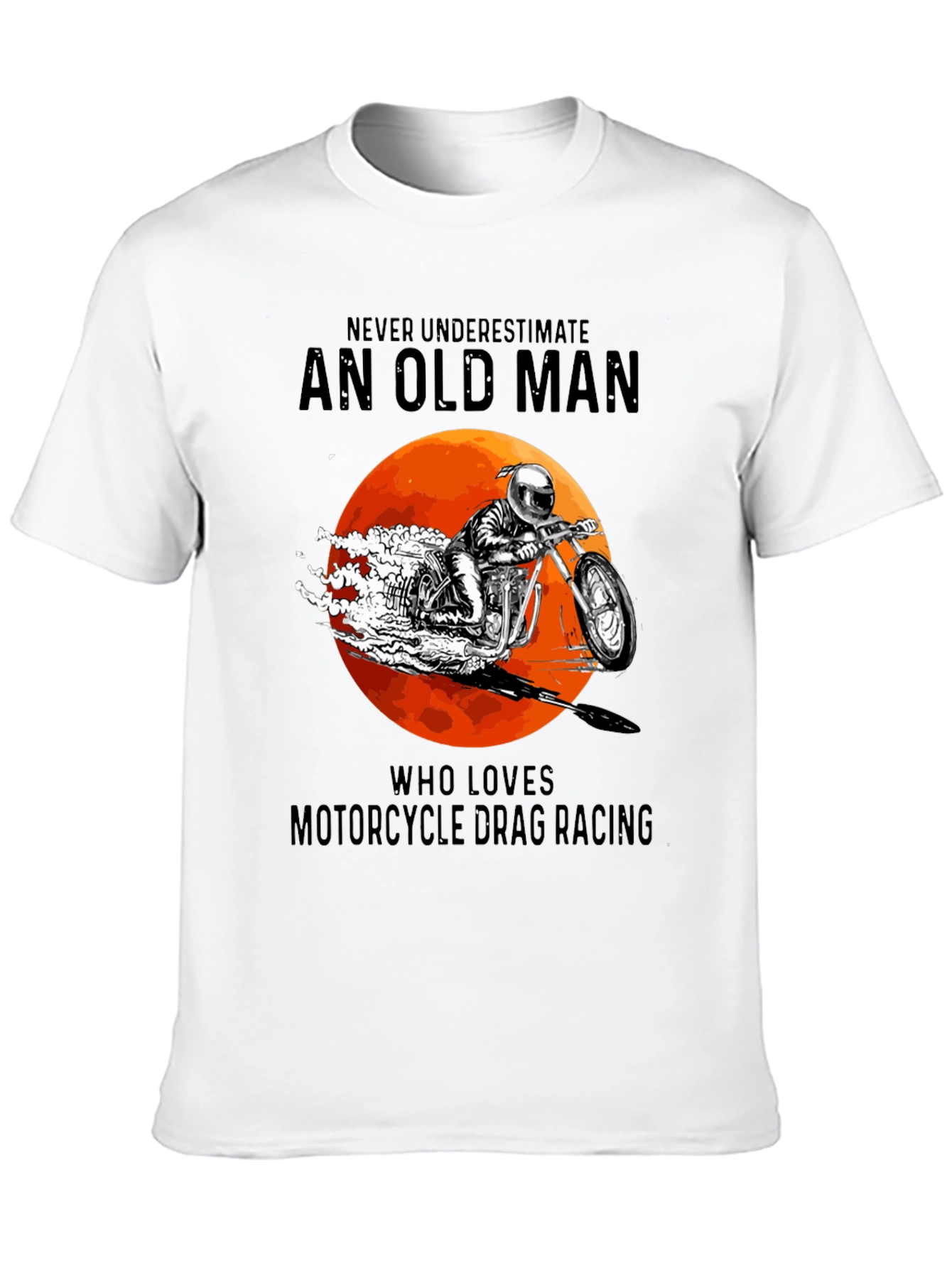 Old Man Motorcycle Drag Racing Graphic Tee