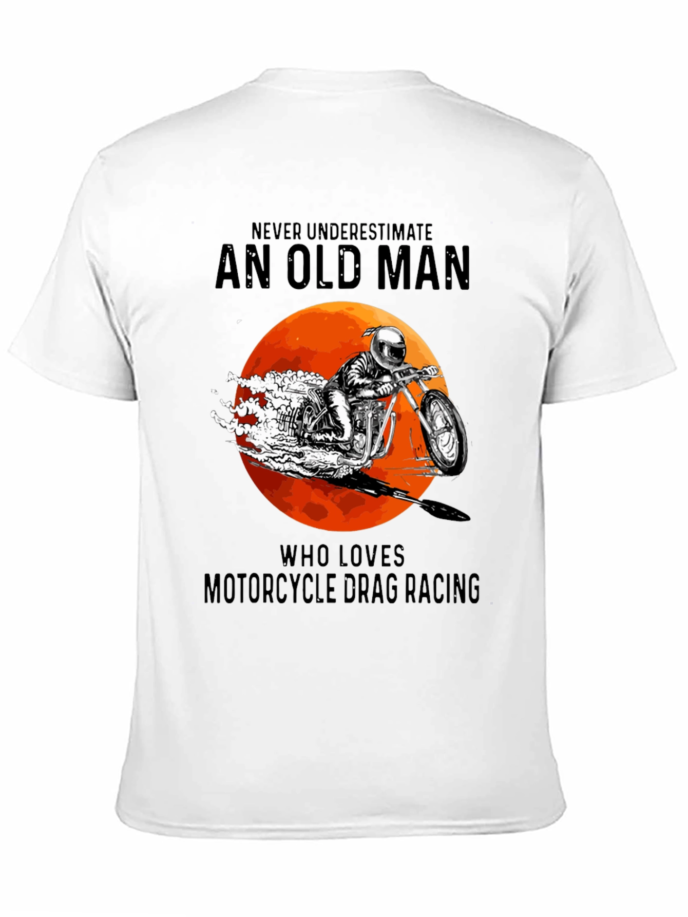 Old Man Motorcycle Drag Racing Graphic Tee