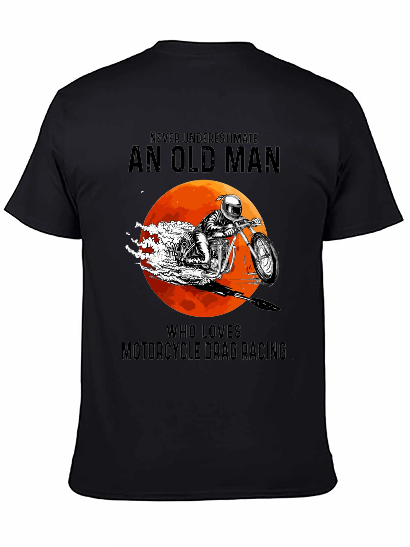 Old Man Motorcycle Drag Racing Graphic Tee