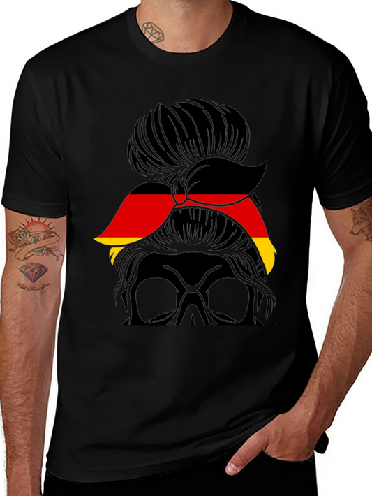 German Flag Messy Bun T-Shirt
