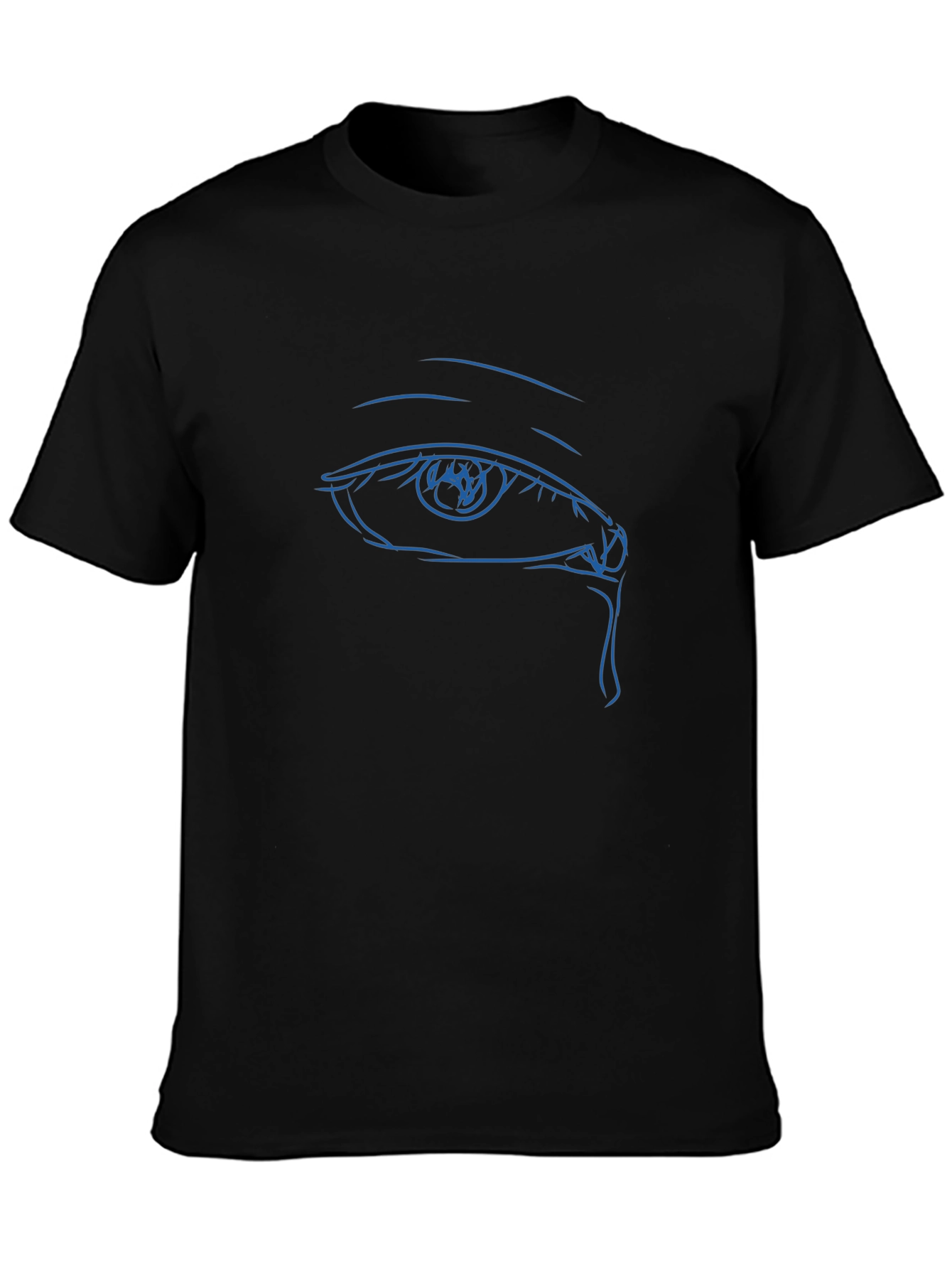 Mens Black T-Shirt with Blue Eye Graphic