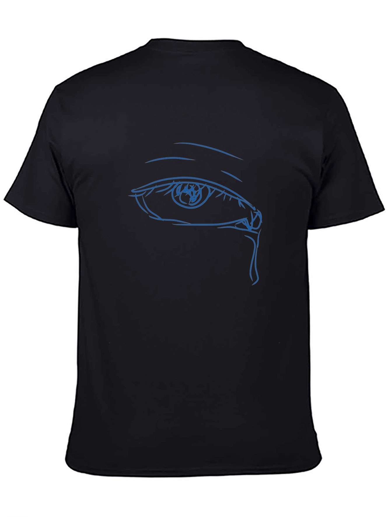 Mens Black T-Shirt with Blue Eye Graphic