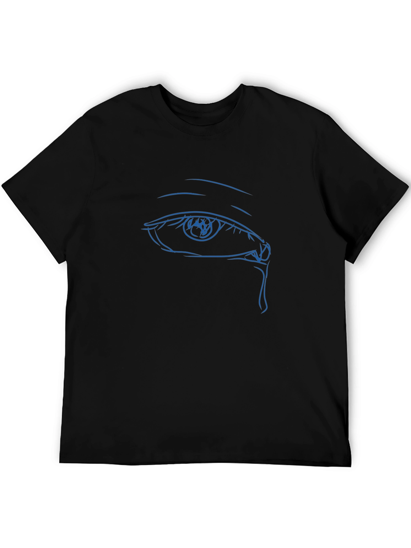 Mens Black T-Shirt with Blue Eye Graphic