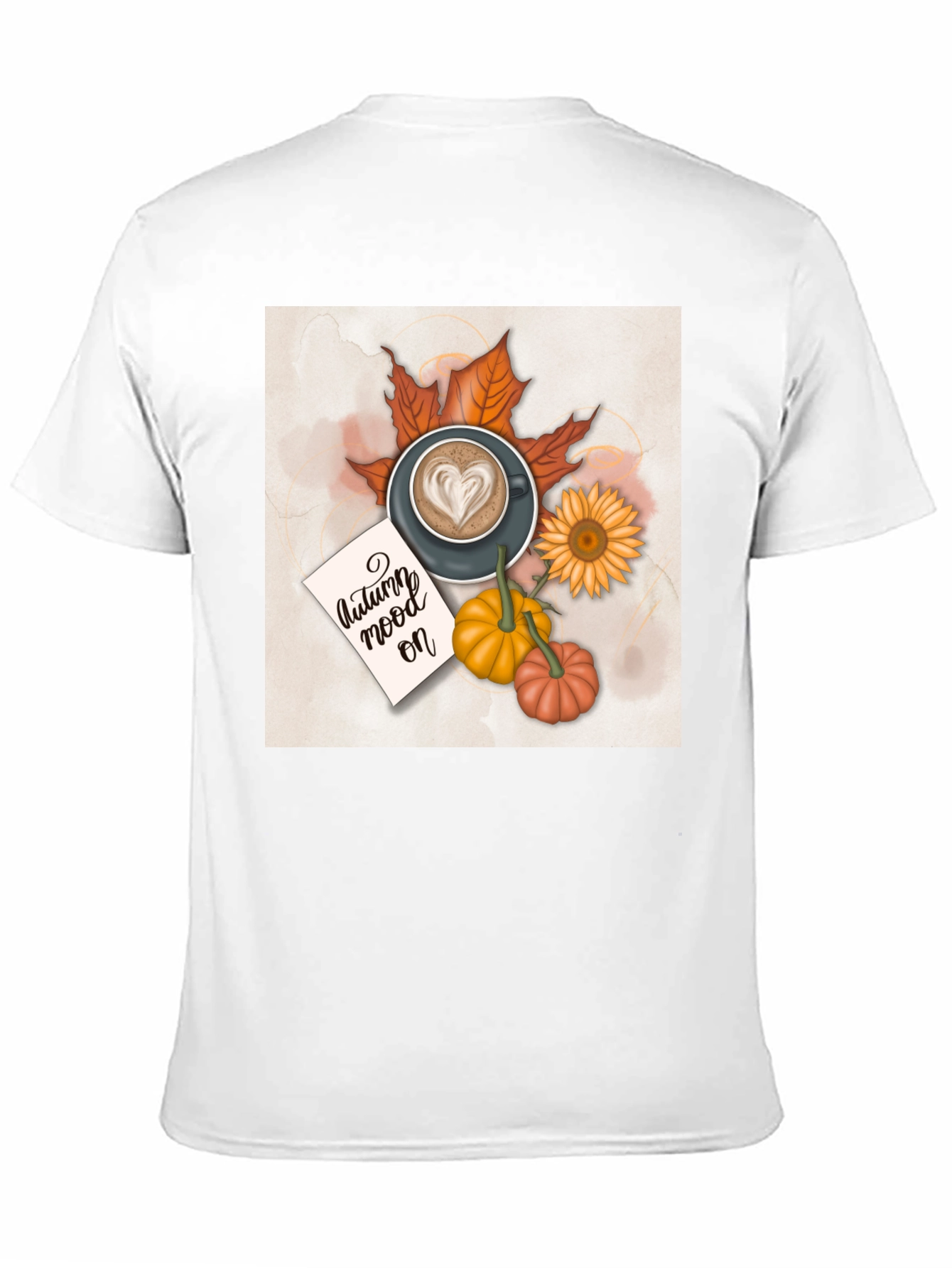 Autumn Vibes T-Shirt Coffee & Pumpkin Design