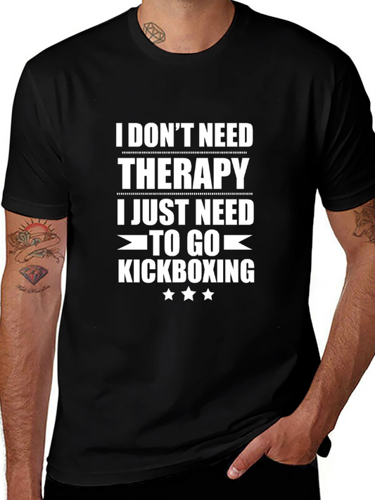 Kickboxing Therapy T-Shirt - Funny Workout Tee