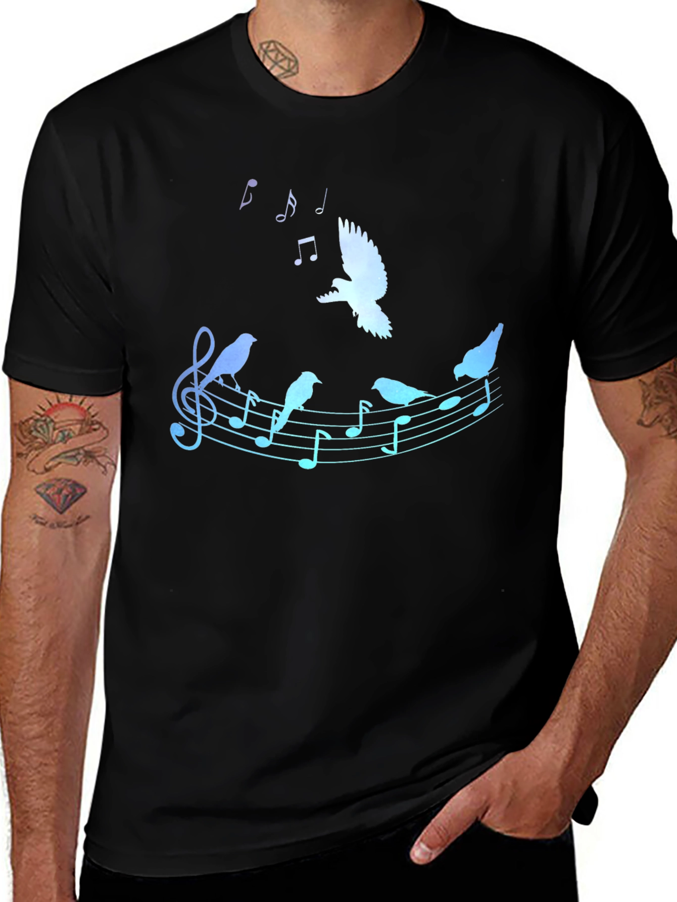 Musical Bird T-Shirt - Black