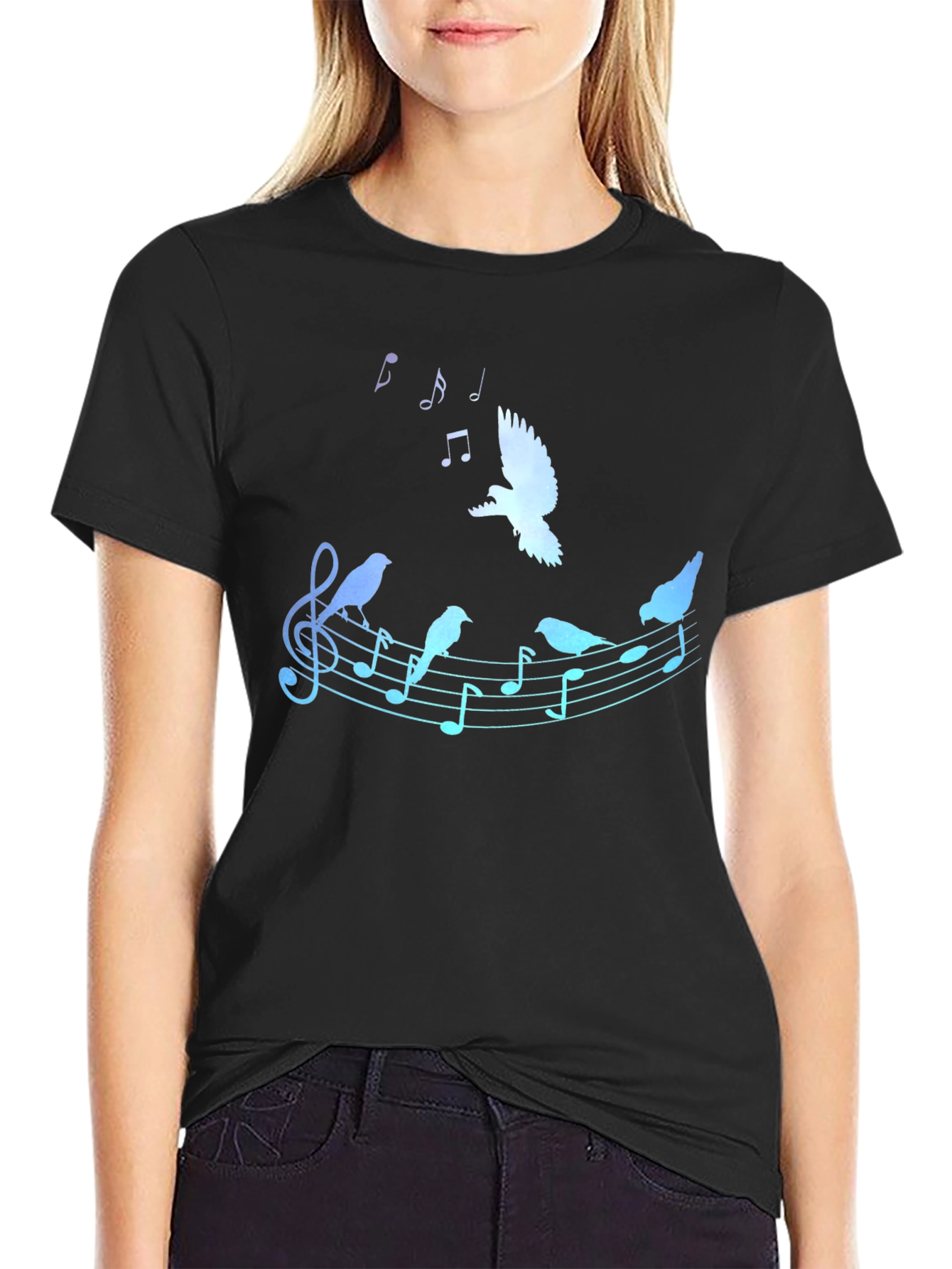 Musical Bird T-Shirt - Black