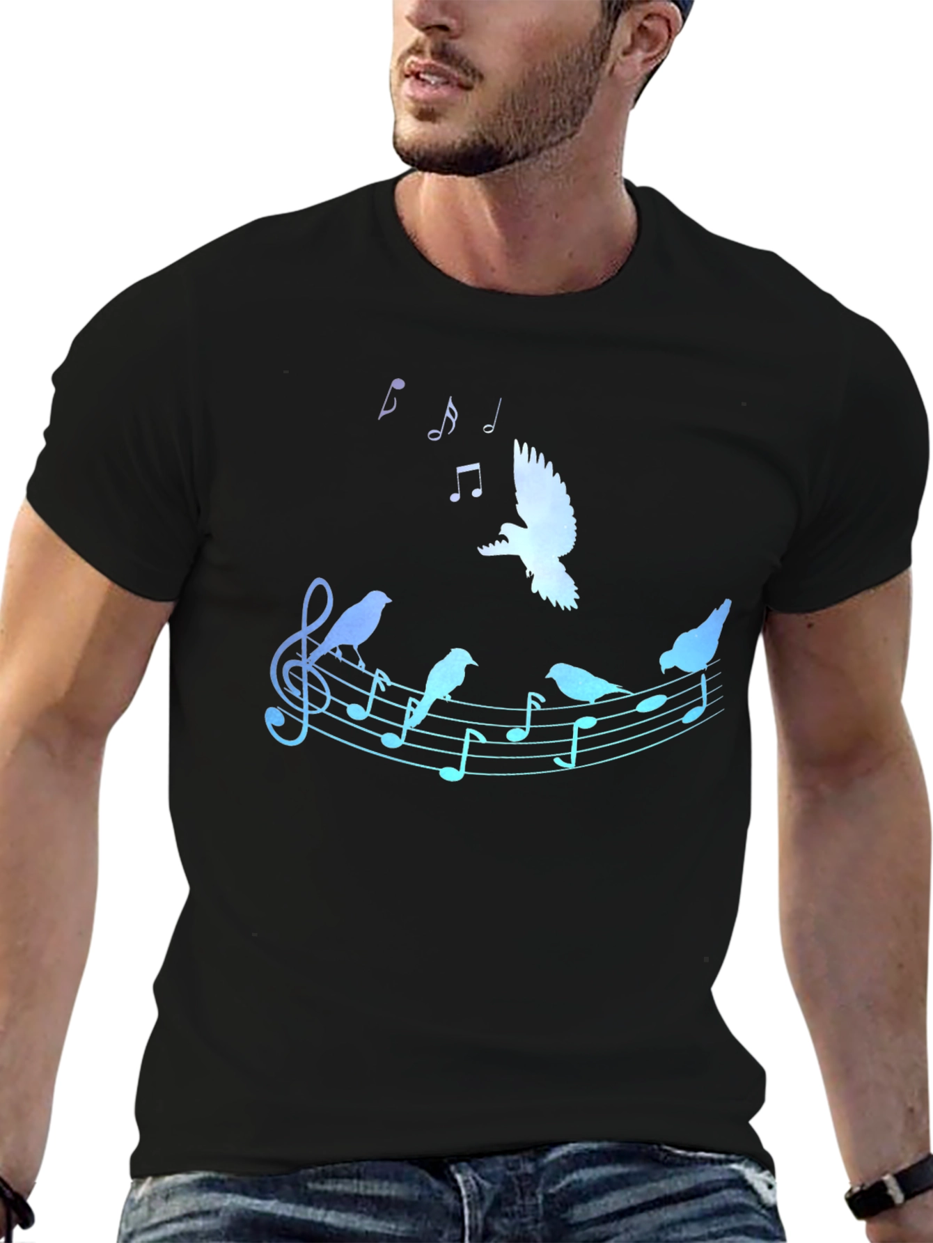 Musical Bird T-Shirt - Black