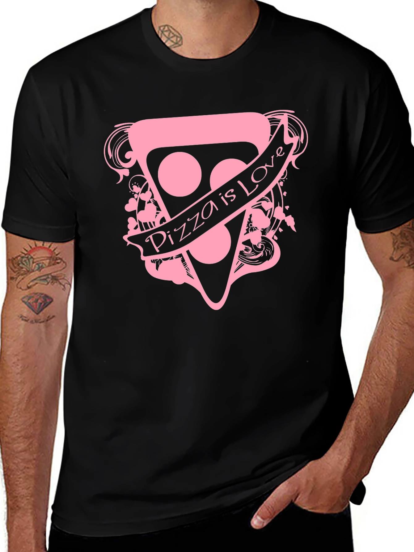 Pizza is Love Graphic Tee - Black