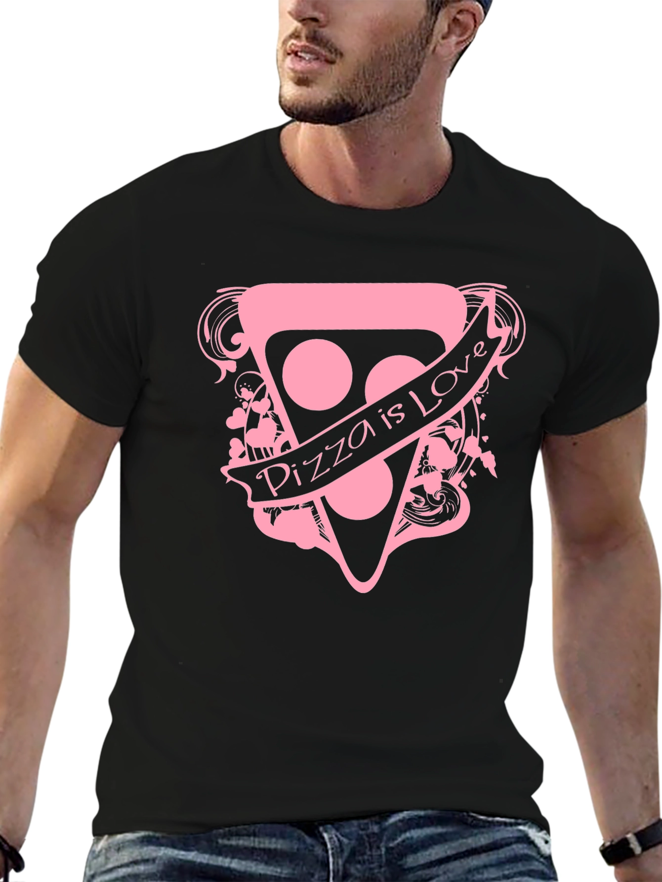 Pizza is Love Graphic Tee - Black