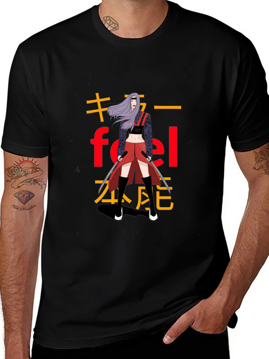 Anime Style Graphic T-Shirt - Feel Design