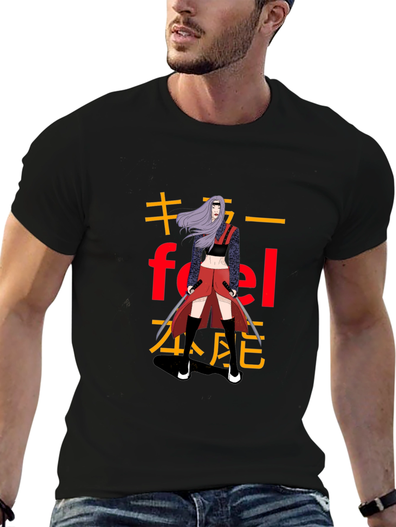 Anime Style Graphic T-Shirt - Feel Design