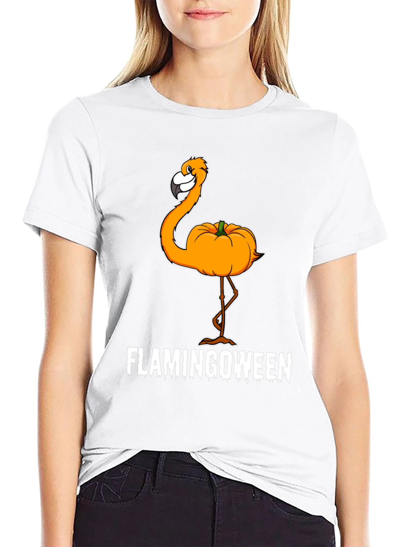 Flamingoween T-Shirt - Halloween Flamingo Pumpkin Tee