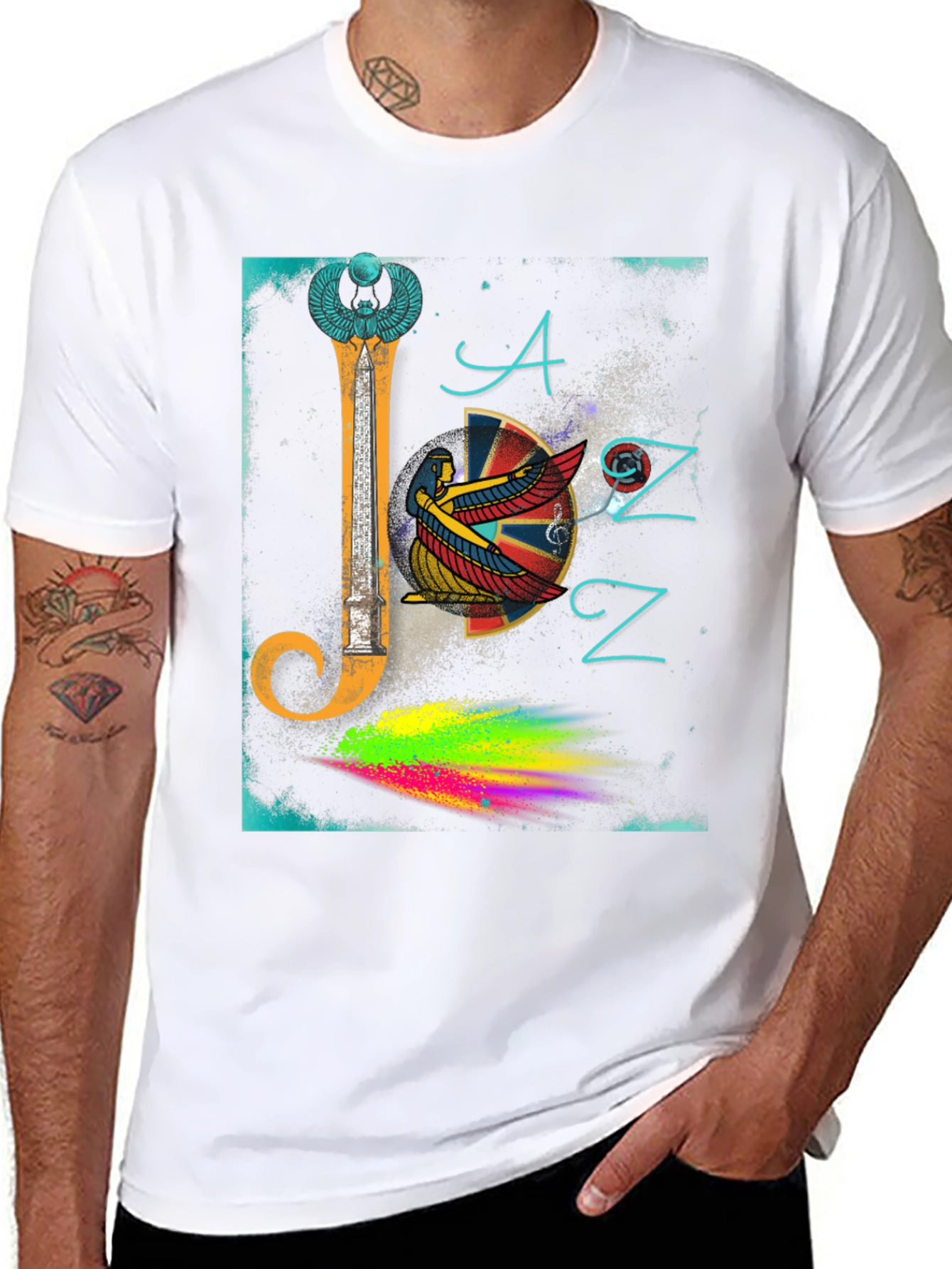 Egyptian Jazz Graphic Tee - Unique Music Lover Shirt