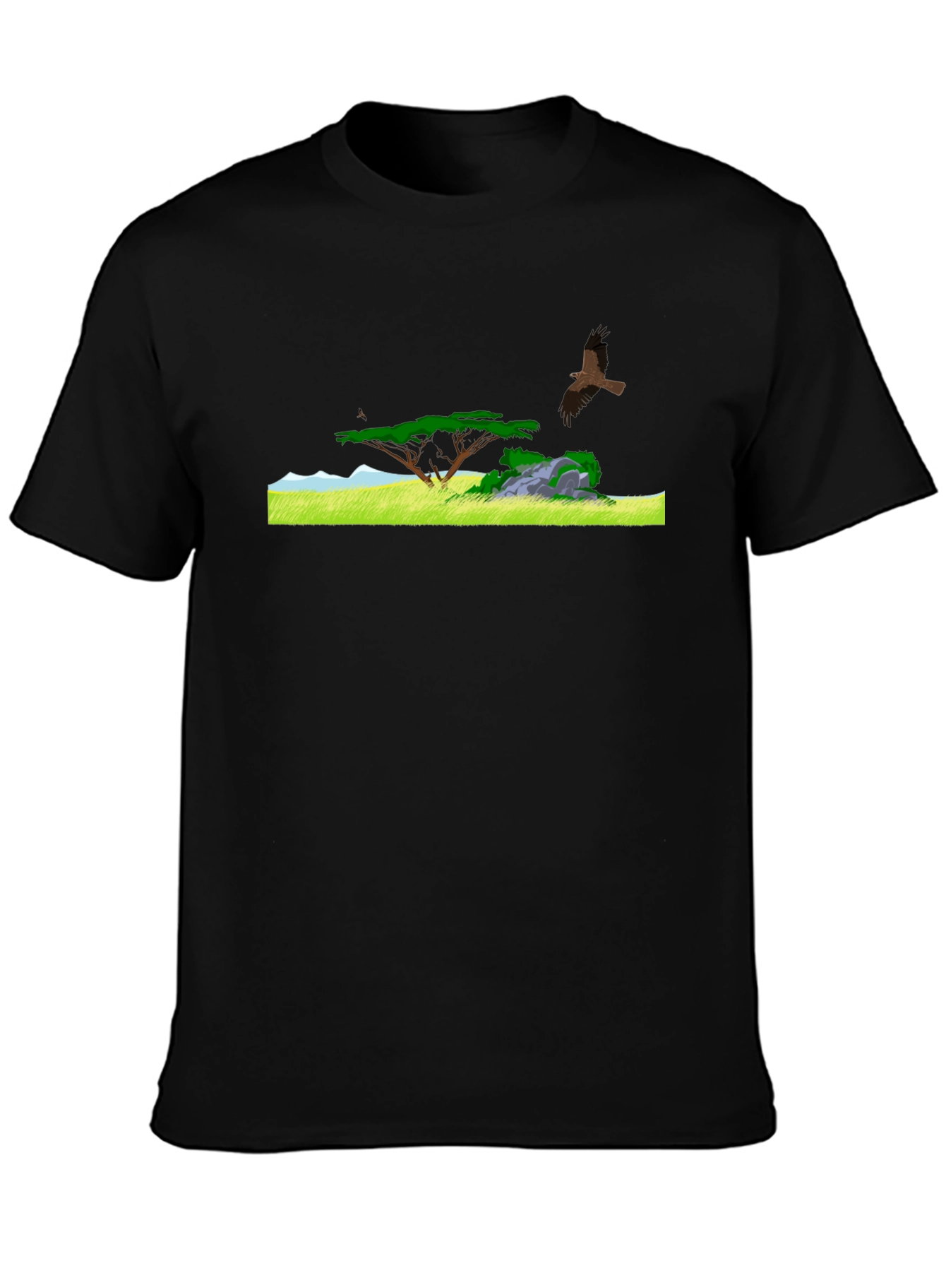 Nature Scene Graphic Tee - Black