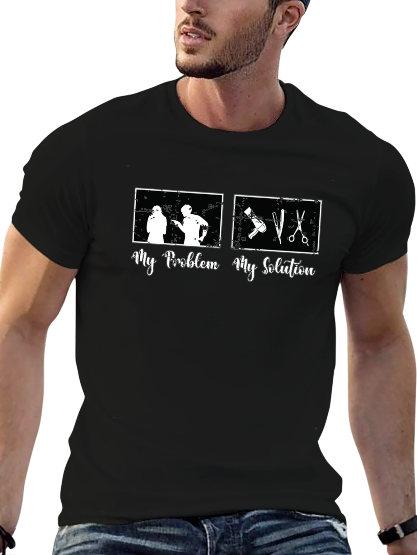 My Problem My Solution Barber Graphic Tee