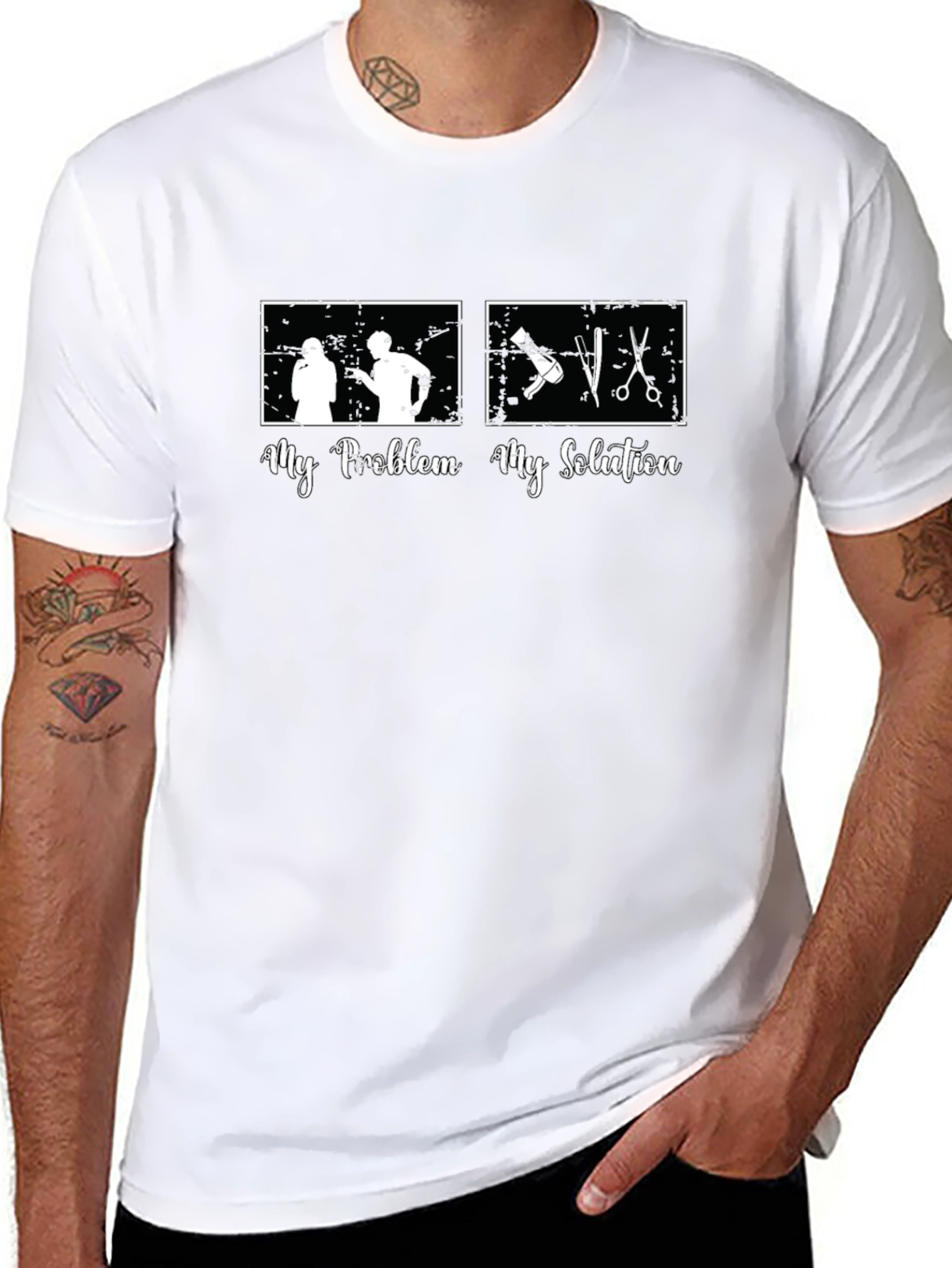 My Problem My Solution Barber Graphic Tee