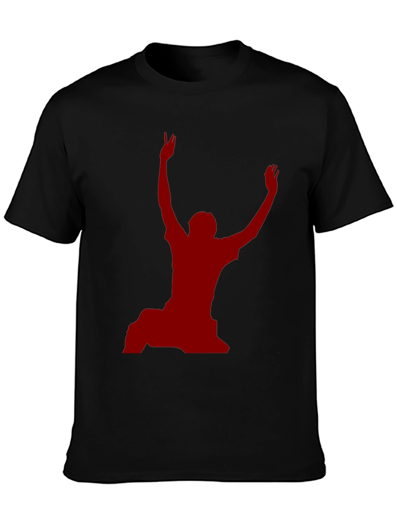 Black T-Shirt with Red Silhouette Graphic