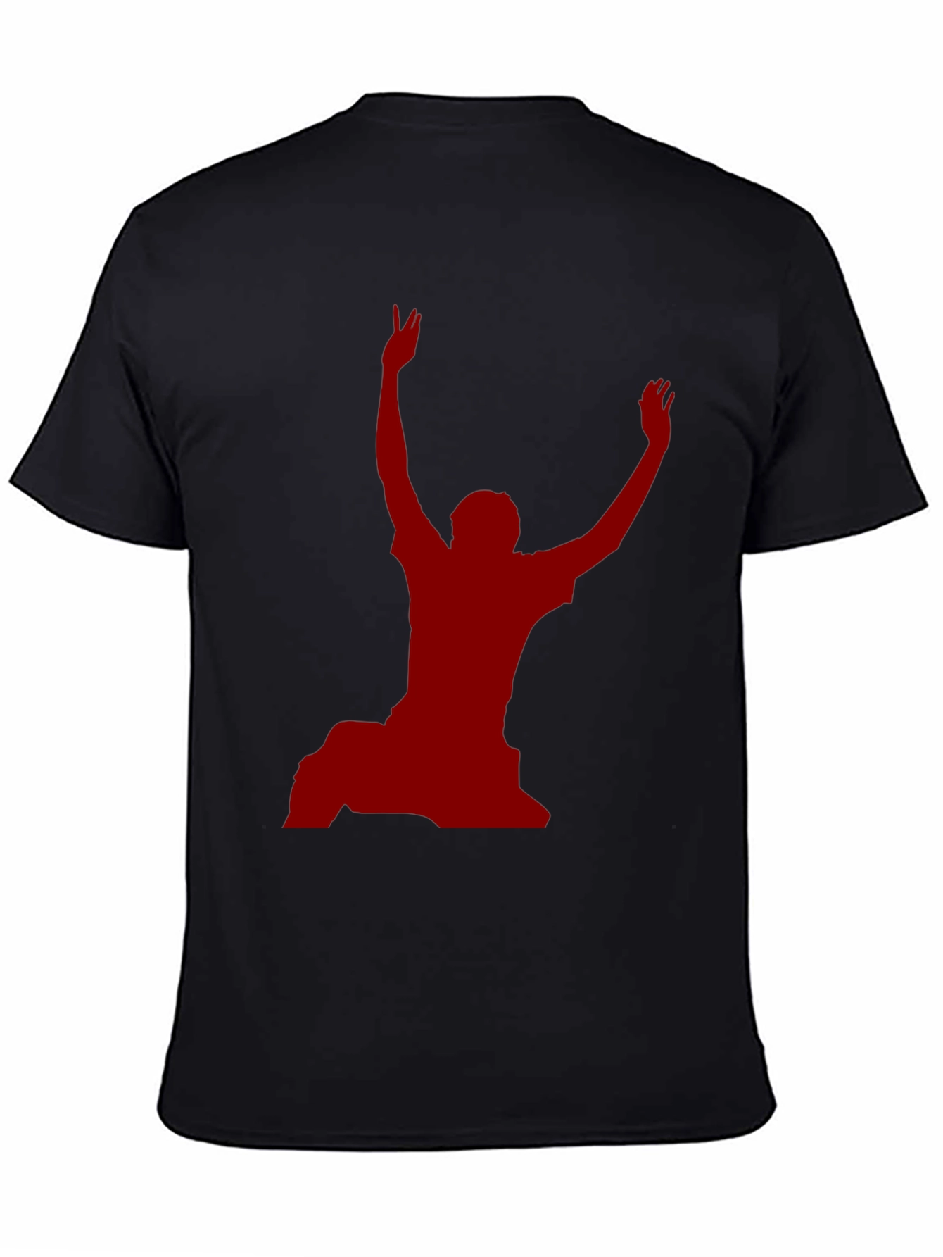 Black T-Shirt with Red Silhouette Graphic