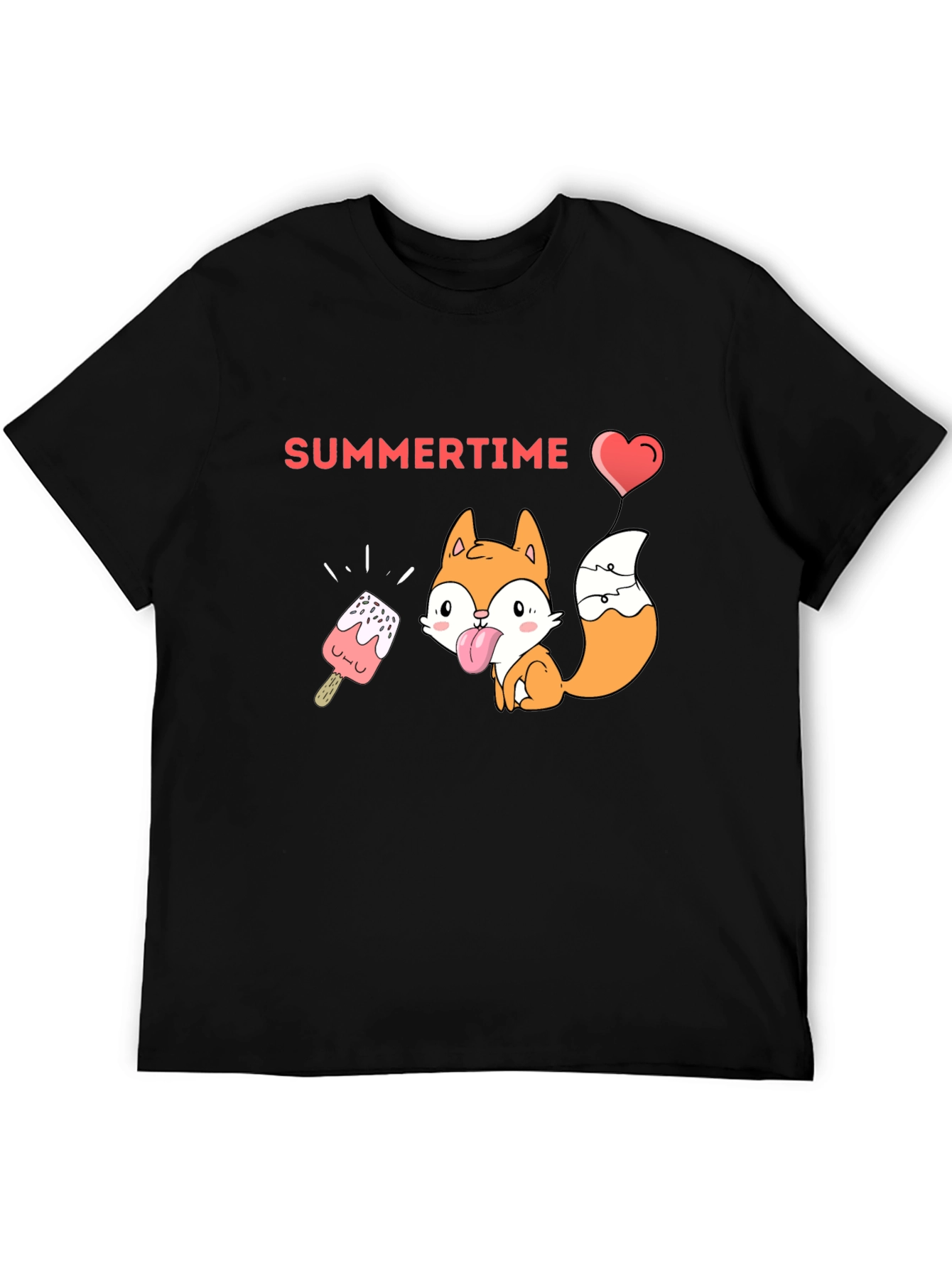 Summertime Fox Graphic Tee - Black