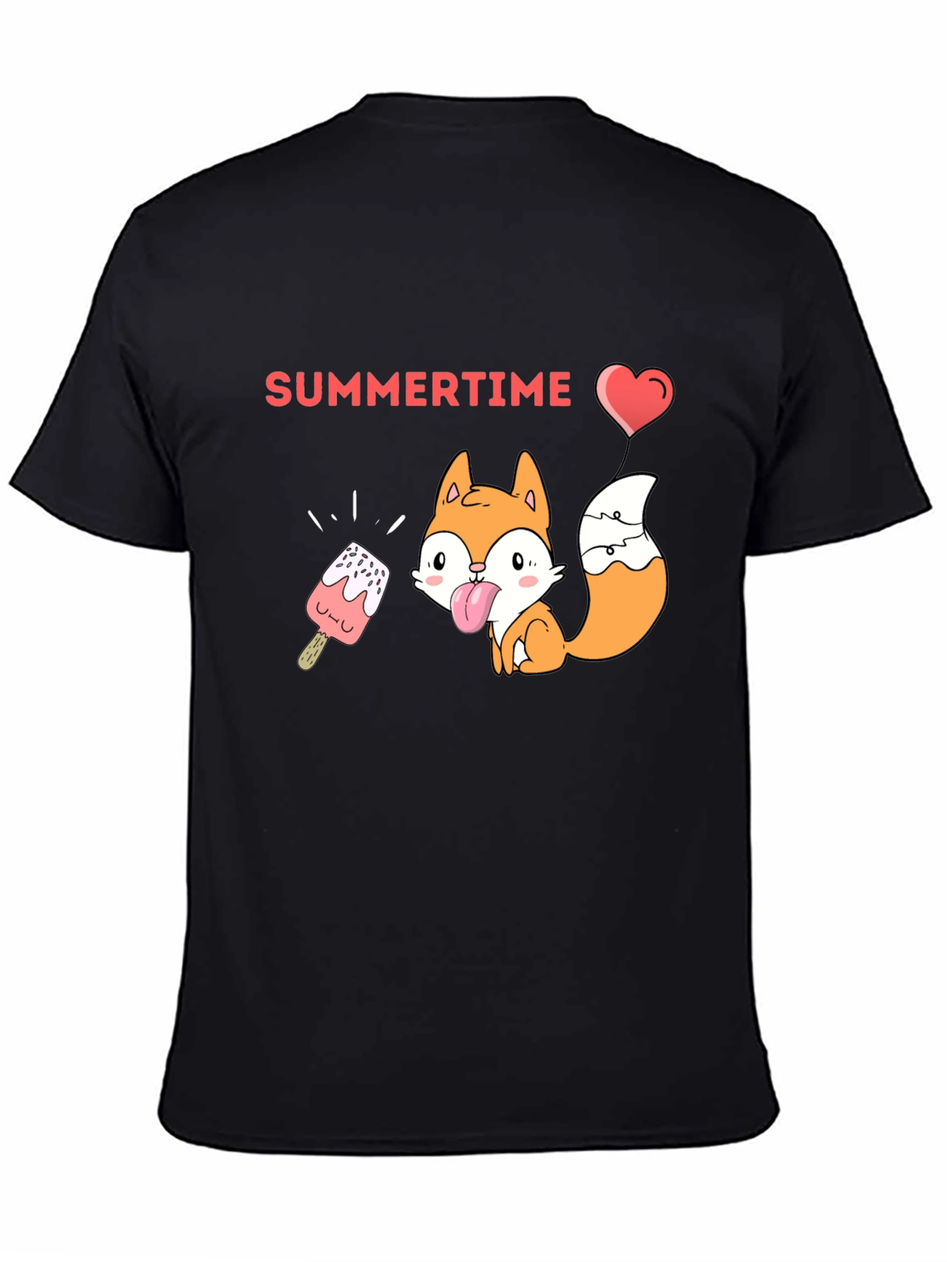 Summertime Fox Graphic Tee - Black