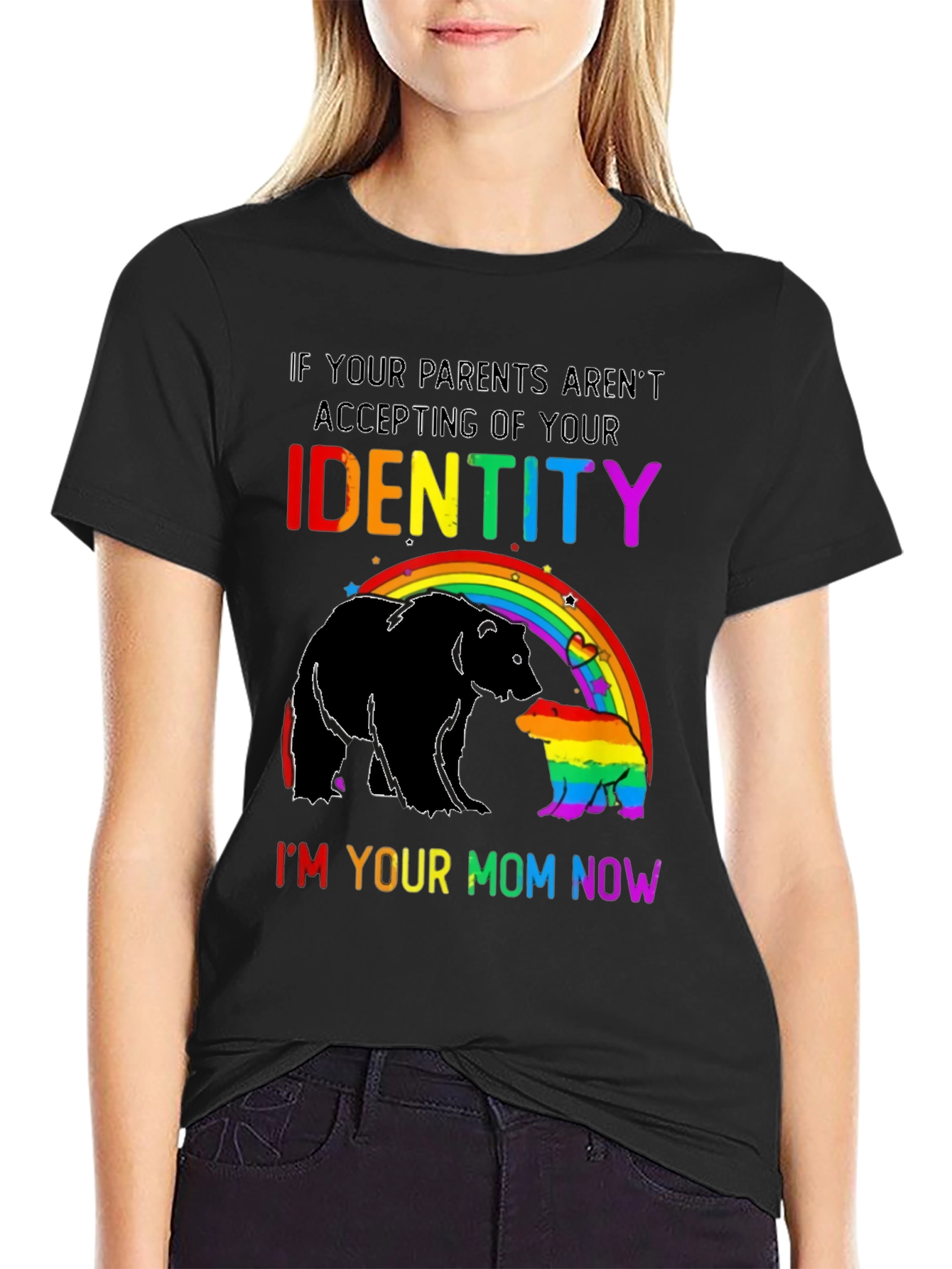 LGBTQ+ Mom Bear Rainbow Pride T-Shirt