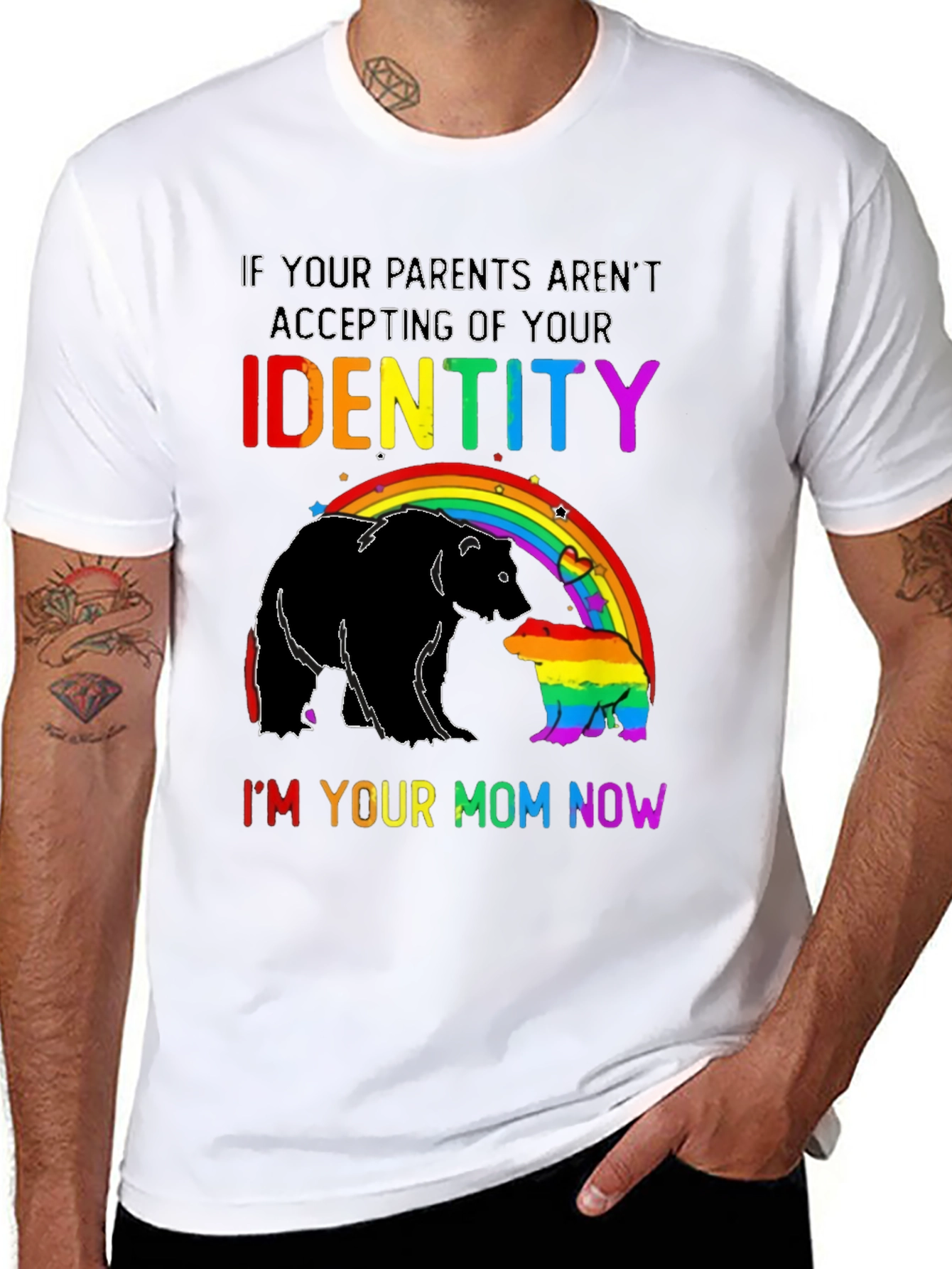 LGBTQ+ Mom Bear Rainbow Pride T-Shirt