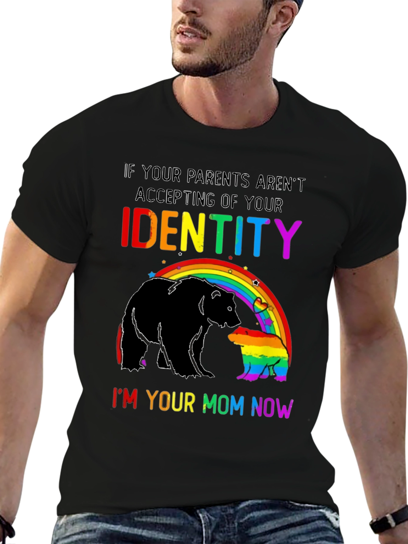 LGBTQ+ Mom Bear Rainbow Pride T-Shirt