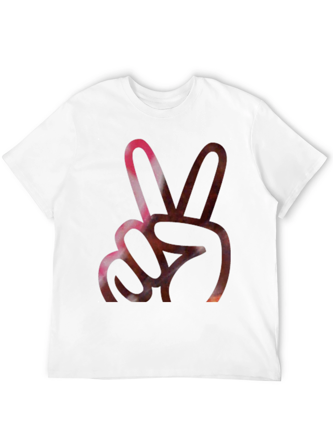 Peace Sign Graphic Tee - Black Cotton Blend