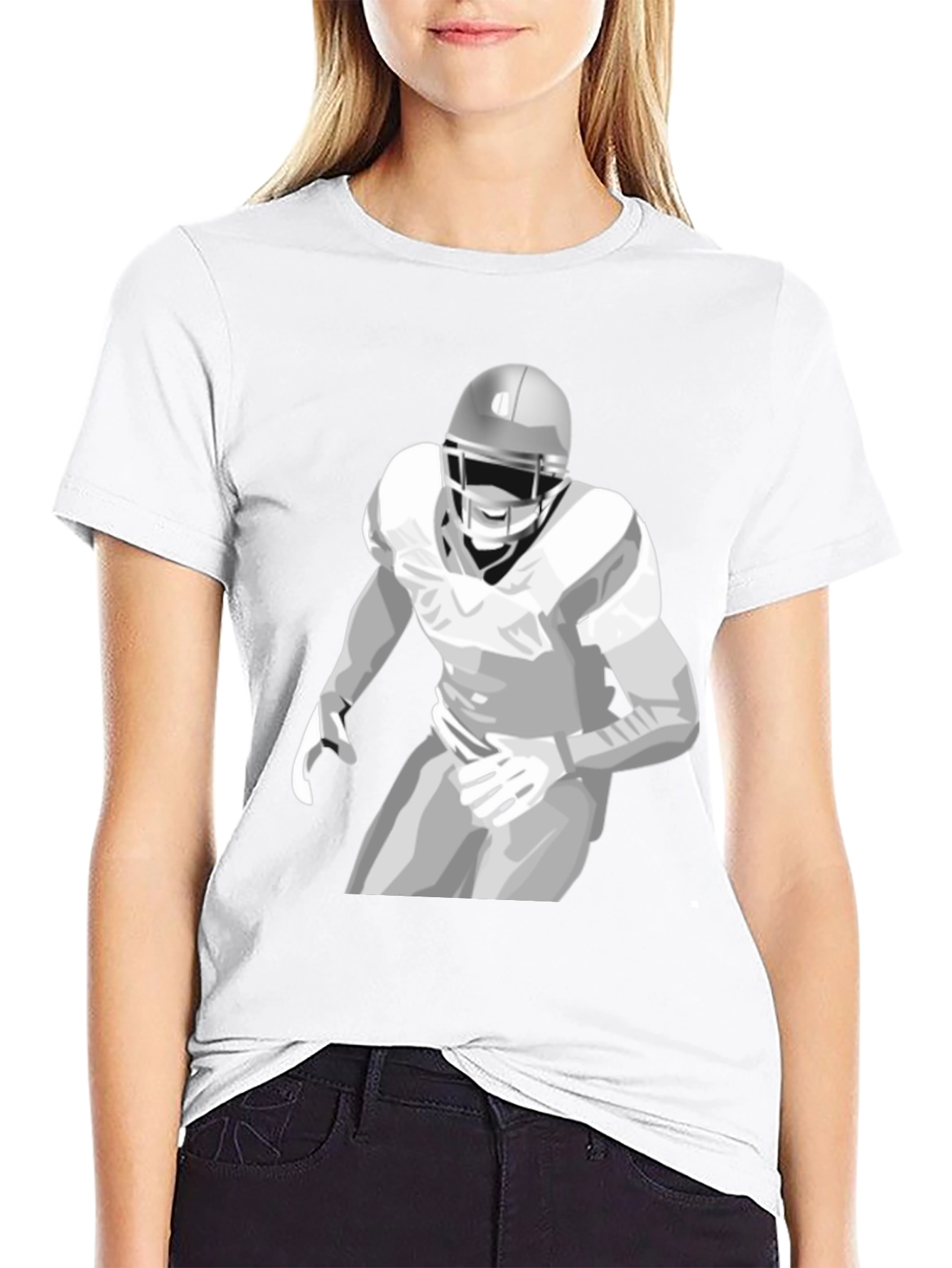 Football Player Graphic Tee - Stylish Black Shirt