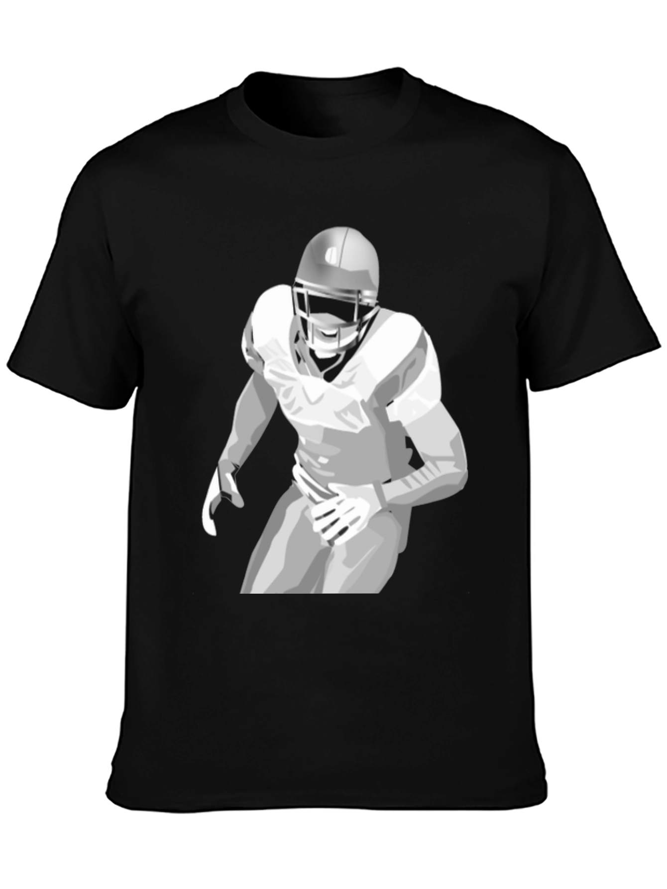 Football Player Graphic Tee - Stylish Black Shirt
