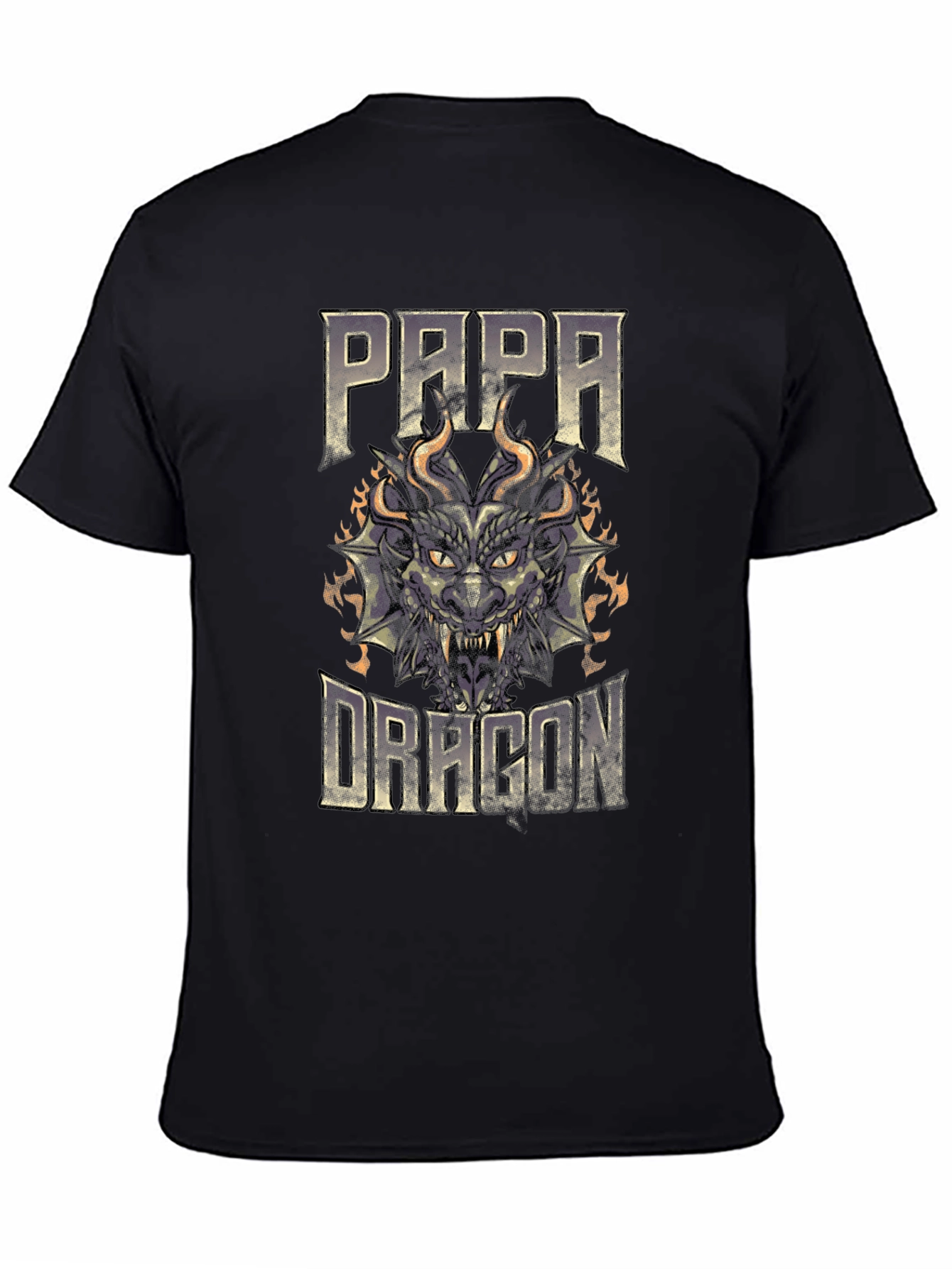 Papa Dragon Graphic T-Shirt - Black