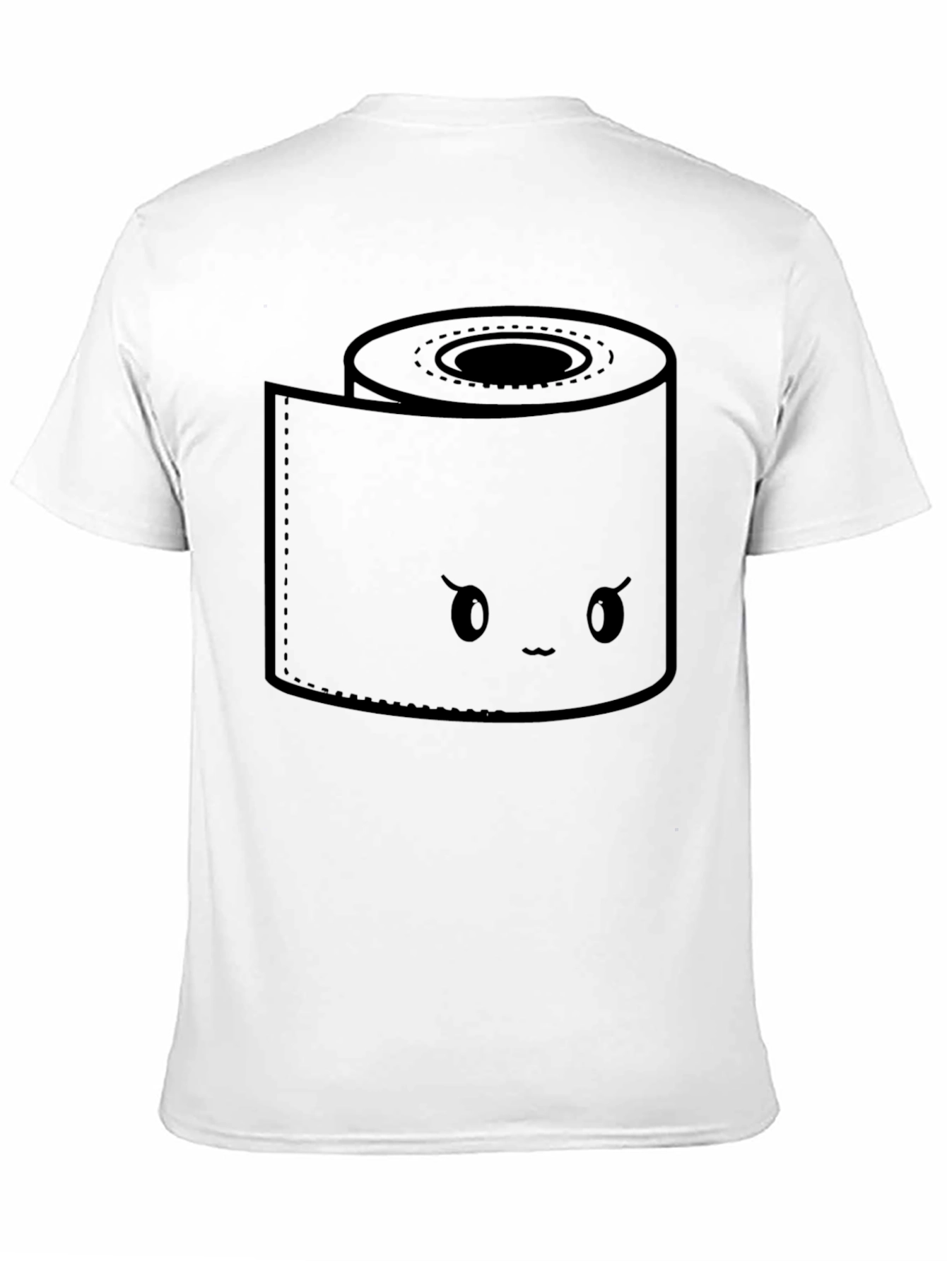Toilet Paper Kawaii Graphic Black T-Shirt