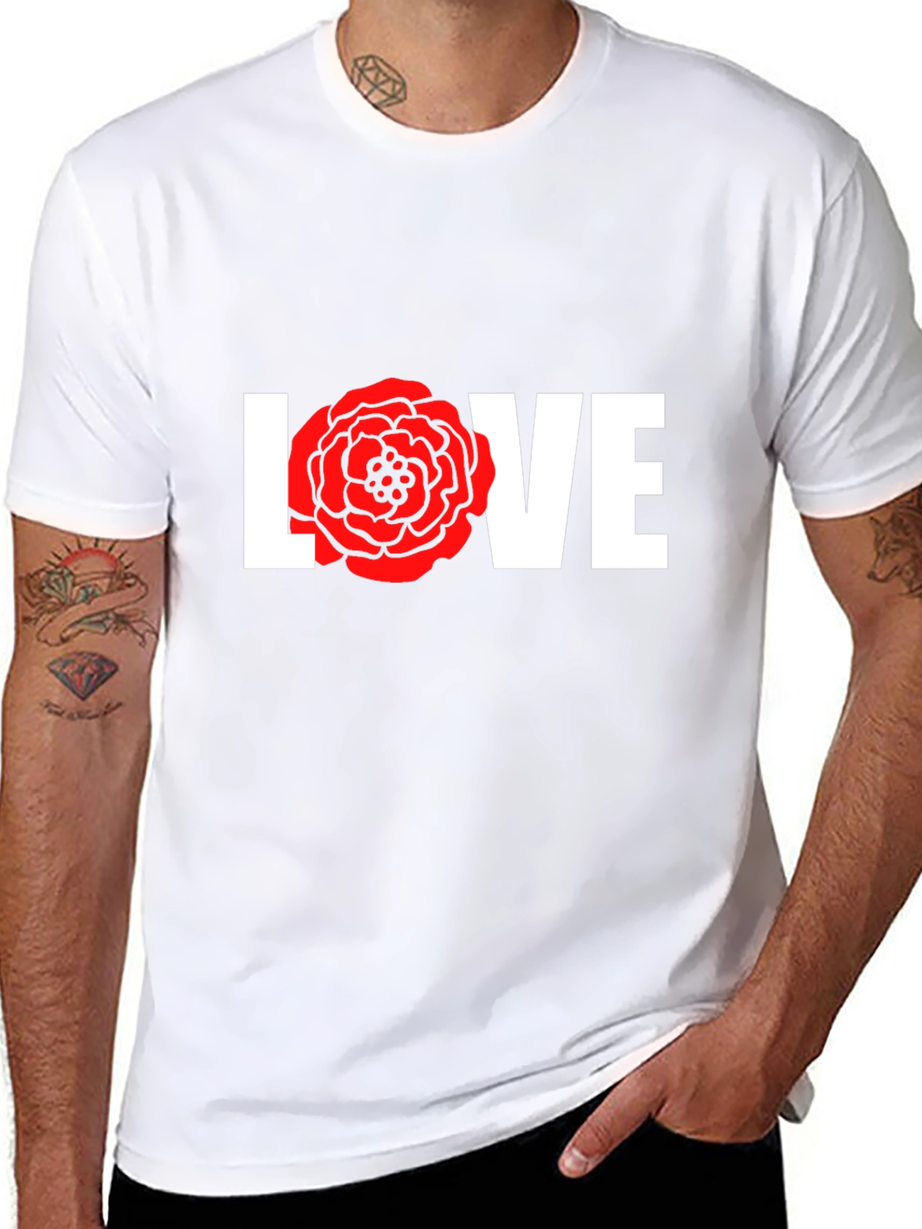 Love Rose Graphic T-Shirt - Black