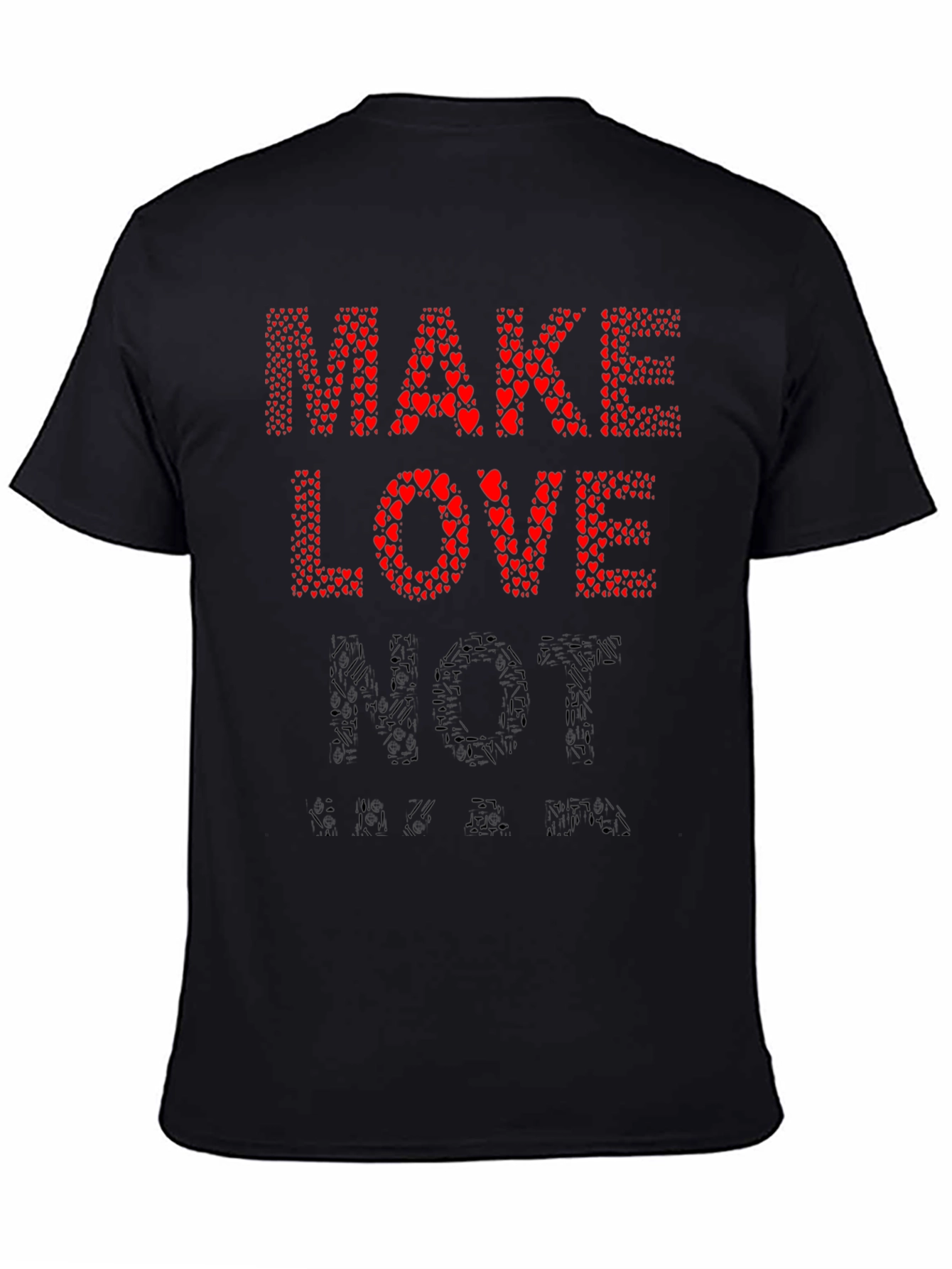 Make Love Not War T-Shirt - Heart Design