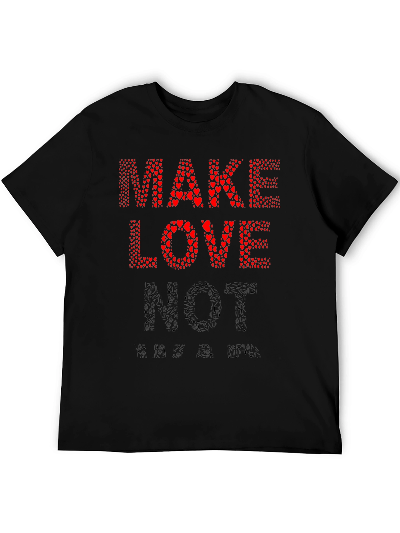 Make Love Not War T-Shirt - Heart Design