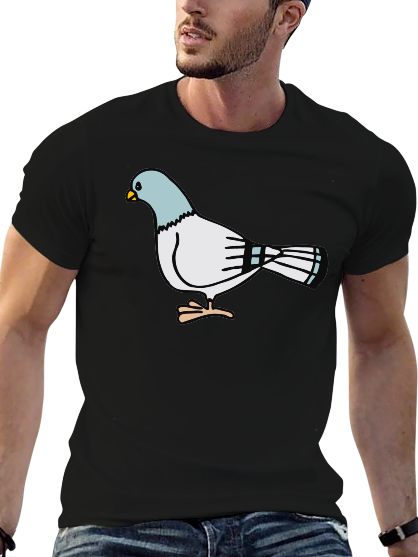 Pigeon Graphic Black T-Shirt