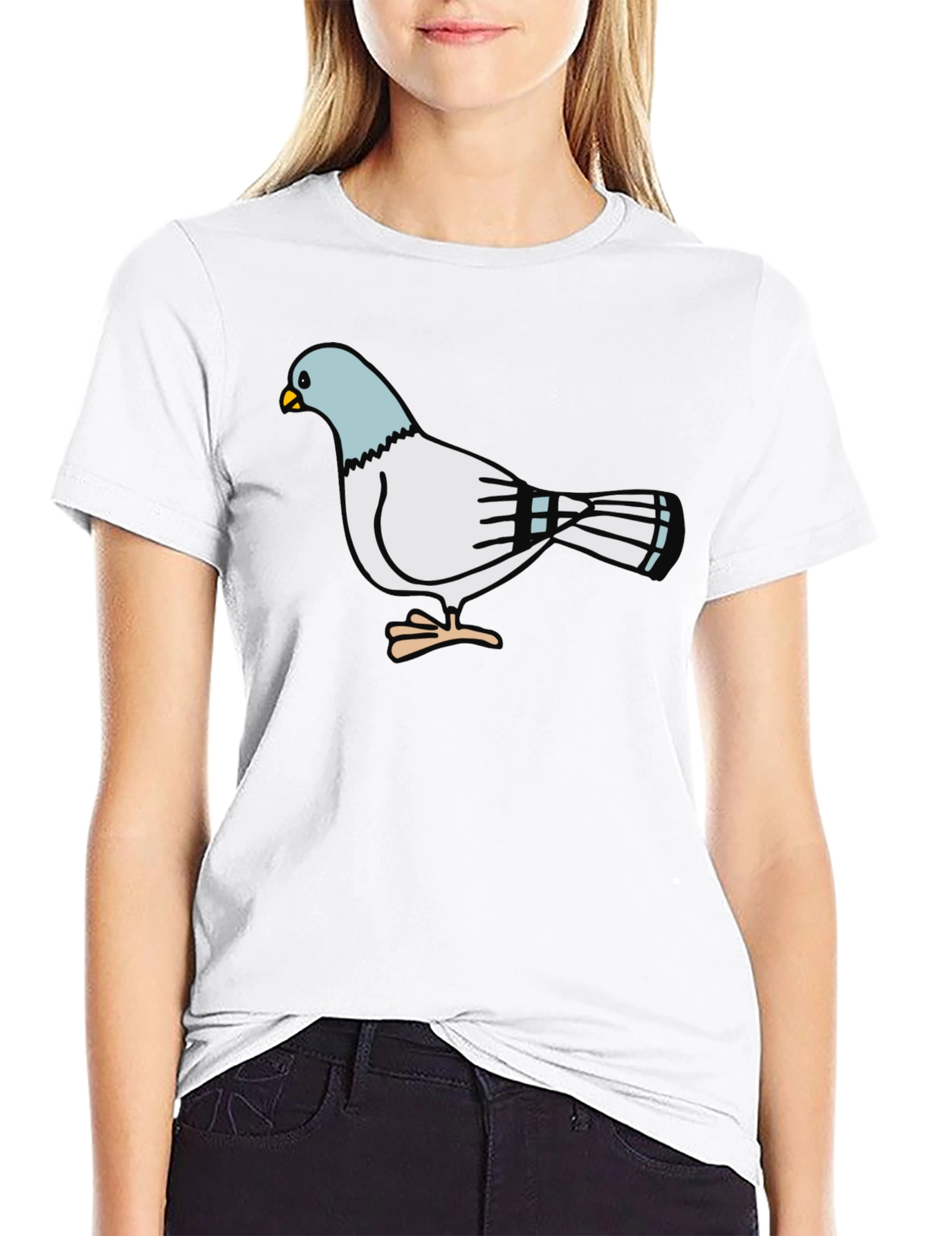 Pigeon Graphic Black T-Shirt