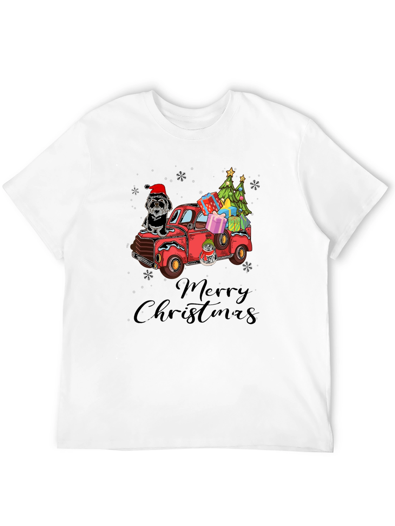 Festive Christmas Dog Truck T-Shirt