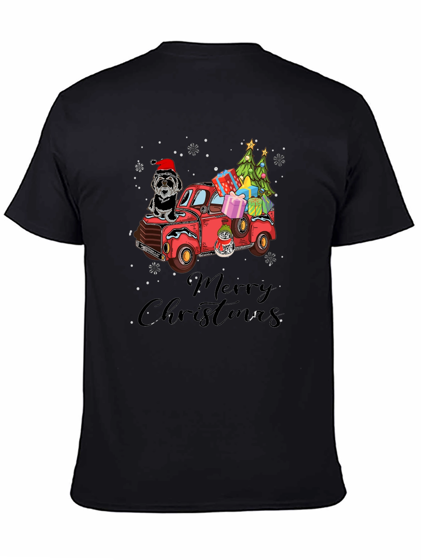 Festive Christmas Dog Truck T-Shirt