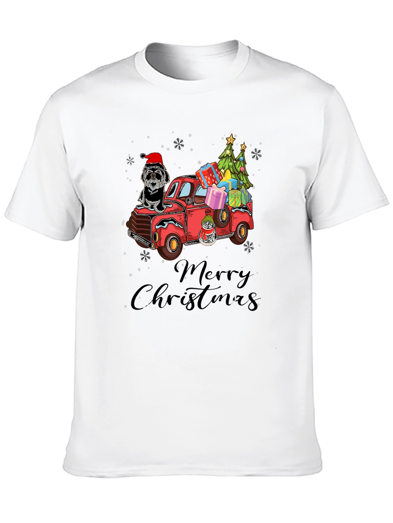 Festive Christmas Dog Truck T-Shirt