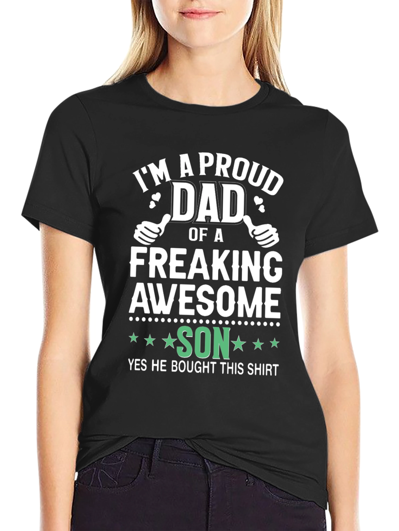Proud Dad Awesome Son Novelty Graphic Tee